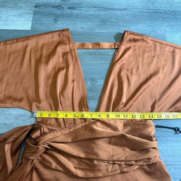 Forever 21 Romper Playsuit Golden Orange Light Brown NWOT - Picture 9 of 11